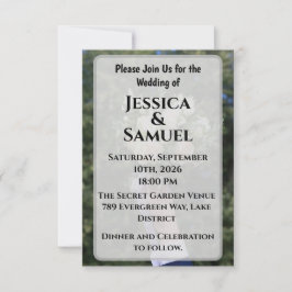 Convite Airy Outdoor Wedding Invitation with White Roses