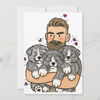 Convite Akita Inu Japonês Tigrado