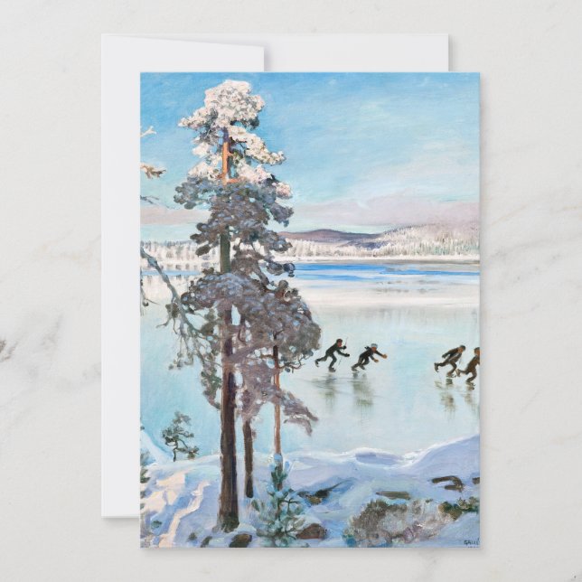 Convite Akseli Gallen-Kallela - Patinadores perto de Kalel (Frente)