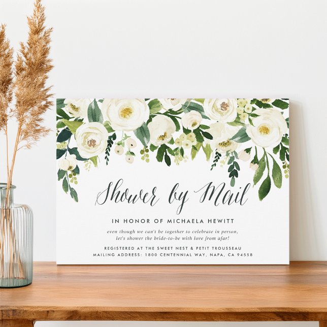 Convite Alabaster Floral Bridal ou Chá de fraldas por Mail (Criador carregado)