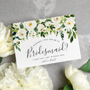Convite Alabaster Floral É Minha Placa De Bridesmaid