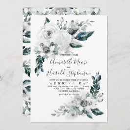 Convite Alabaster Floral Greenery | Casamento por Aquarela