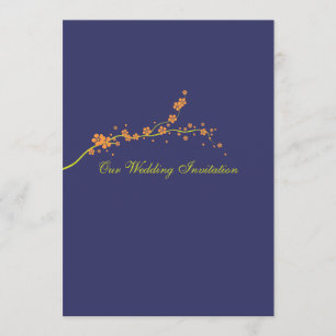 Convite alaranjado bonito do casamento da flor