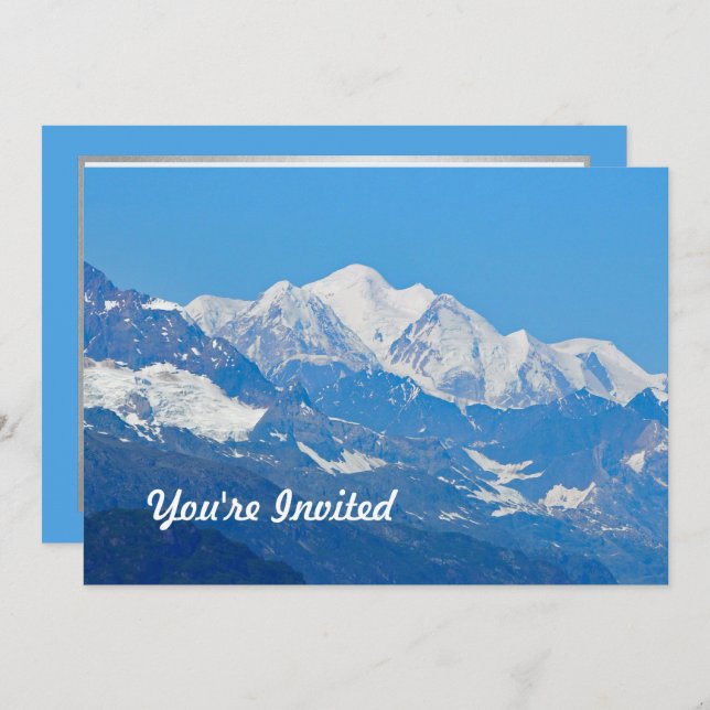 Convite Alaska Snow Mountain Photo Birthday (Frente/Verso)