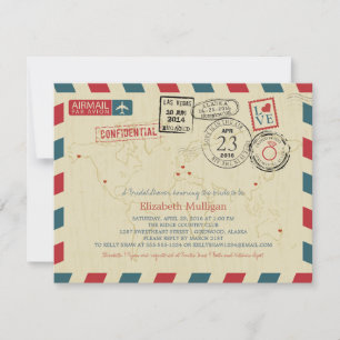 Convite Alaska World Traveler Airmail   Chá de panela