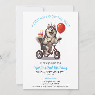 Convite Alaskan Malamute Bike com Festa de segundo anivers