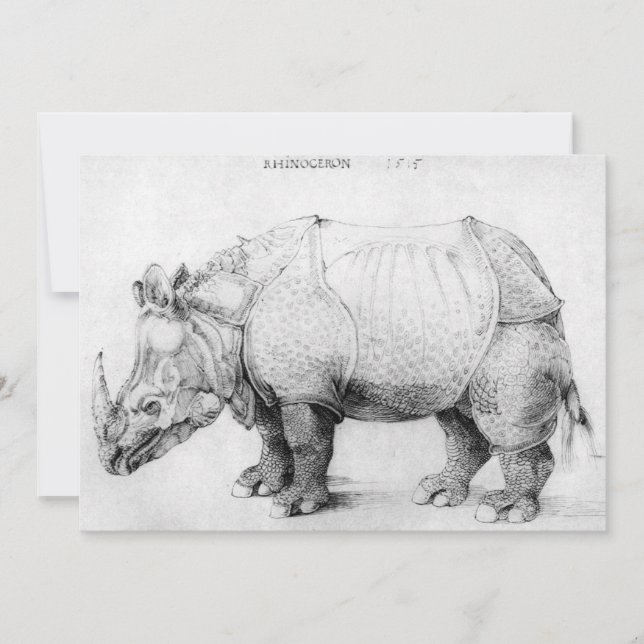 Convite Albrecht Durer Rhinoceronte (Frente)