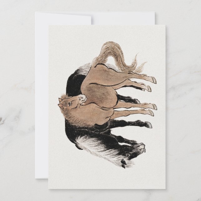 Convite Álbum de Horses Sketches por Katsushika Hokusai e (Frente)