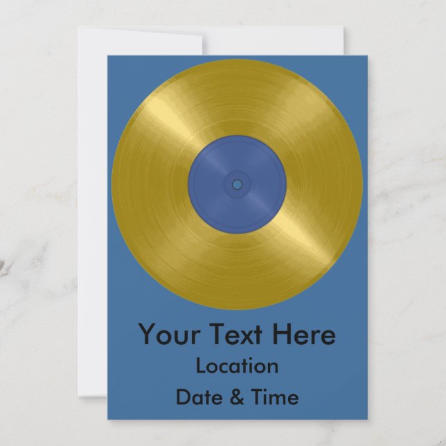 Convite Álbum de Vinil Dourado (Frente)