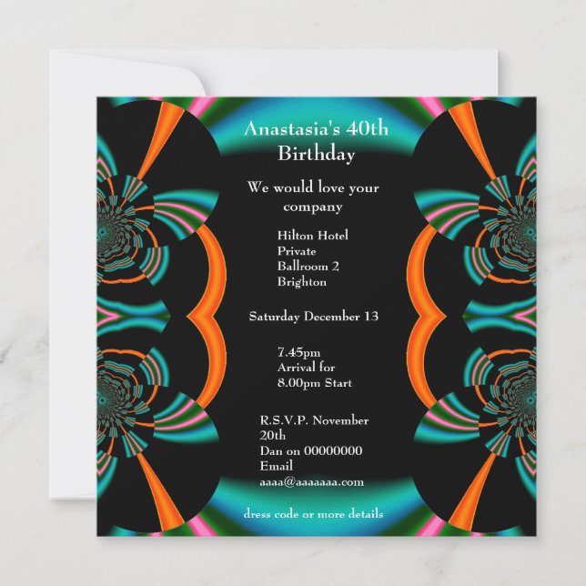 Convite Álbuns de Abstrato Verde de Aniversário (Frente)