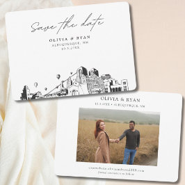 Convite Albuquerque Wedding Modern Salvar Data