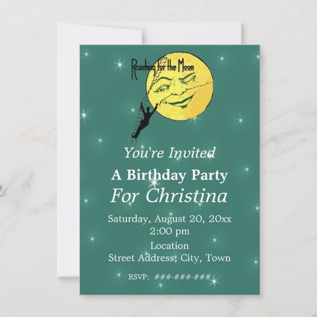 Convite Alcance para as Estrelas Brancas do Homem-Escada d (Frente)