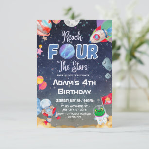Convite Alcance QUATRO As Estrelas Espaço Exterior Quarto