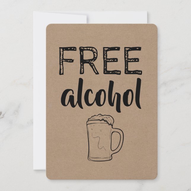 Convite Álcool Livre | PADRINHO DE CASAMENTO | A melhor pr (Frente)