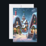 Convite Aldeia de Natal encantadora Open House<br><div class="desc">Este encantador Convite à Casa Aberta apresenta uma aldeia nevada com casas decoradas de Natal à noite. As ruas e os telhados estão grosseiramente cobertos de neve, as janelas estão brilhantemente iluminadas, as decorações de Natal consistem em árvores de abeto e bolas de árvores de Natal vermelhas. Convite maravilhoso para...</div>