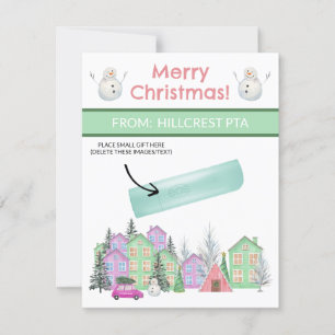 Convite Aldeia de Natal Pastel, doação personalizada