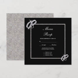 Convite Alegantes Alianças de Prata Casamento Cardápio Rsv