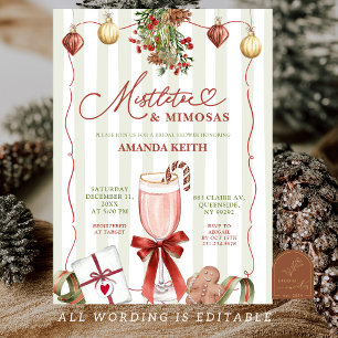 Convite Alegre Musgo de Natal e Mimosas de Natal