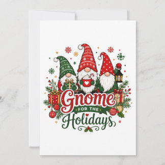 Convite Alegres Gnominos de Natal Design de Férias