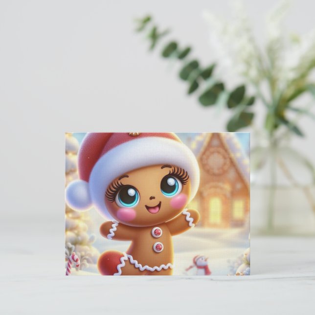Convite Alegria das Festas de Gingerbread (Em pé/Frente)