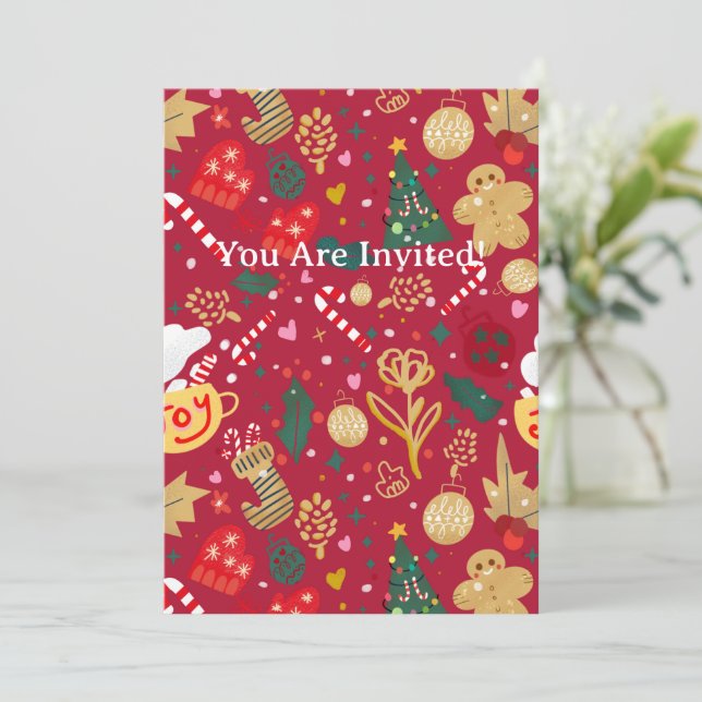 Convite Alegria de Natal (Em pé/Frente)