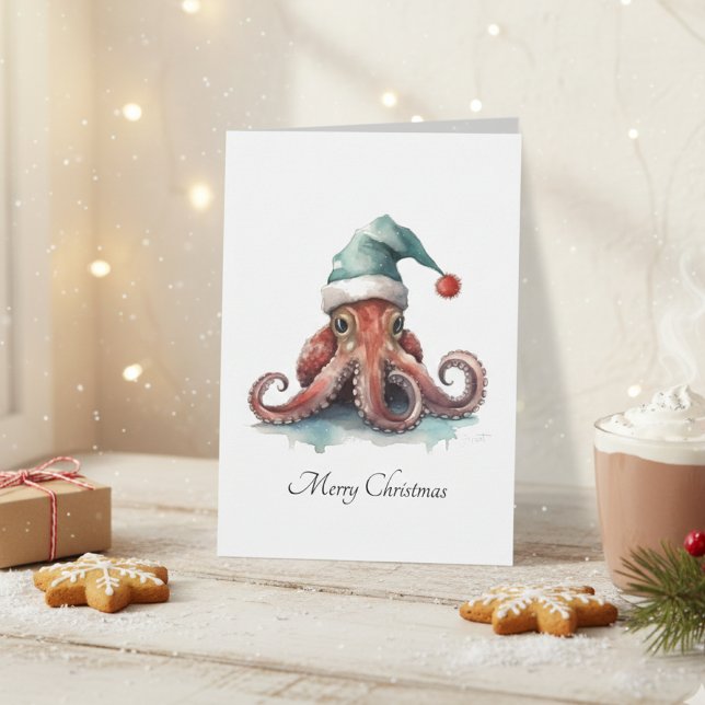 Convite Alegria de Natal de Octopus, personalizada (Criador carregado)