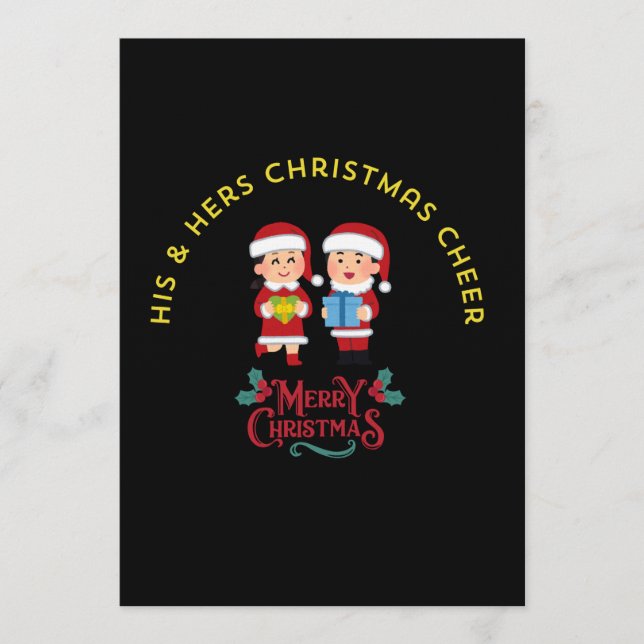 Convite Alegria de Natal dele e dela (Frente)