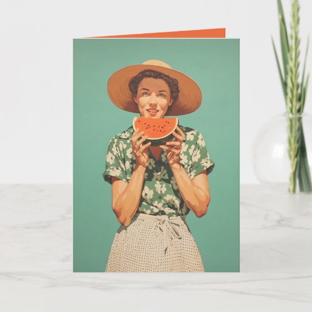 Convite Alegria de Verão com Melancia (Frente)