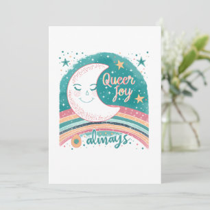 Convite Alegria Queer Sempre Orgulho LGBTQ Arco-íris Lua F