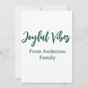 Convite Alegria vibe o nome da família de Natal verde