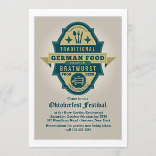 Convite alemão tradicional da comida