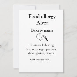 Convite Alerta de alergia de comida adicionar nome texto i
