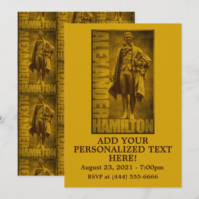 Convite Alexander Hamilton Estatuesco (Frente/Verso)