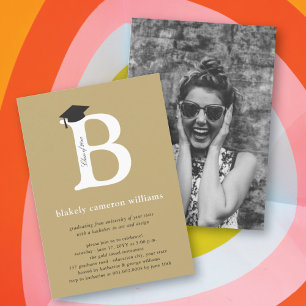 Convite Alfabeto Clássico Monograma B Foto Festa de Format