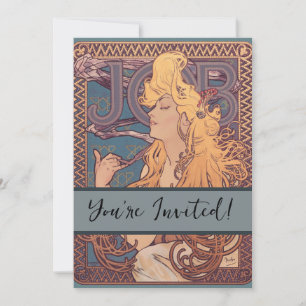 Convite Alfonse Mucha Job Art Nouveau mulher