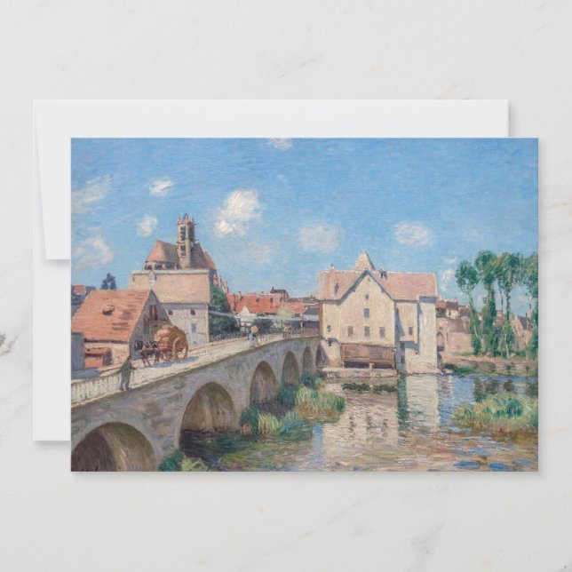 Convite Alfred Sisley trabalho de arte - Le Pont de Moret (Frente)