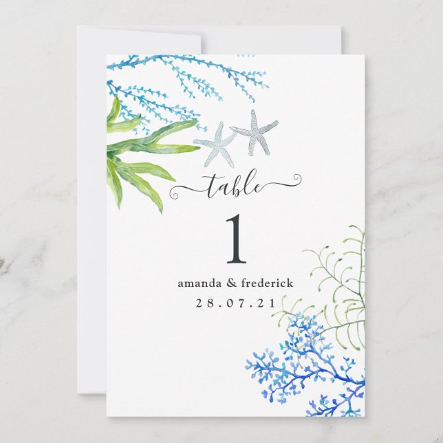 Convite algas marinhas náuticas (Frente)