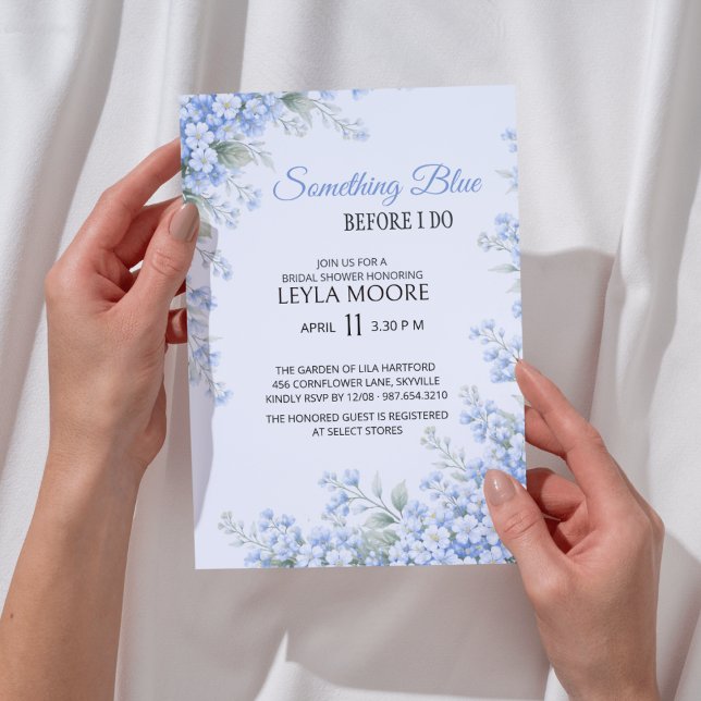 Convite Algo Azul Antes de Eu Fazer Chá de Noiva (something blue before i do bridal shower)