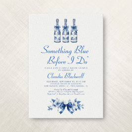 Convite Algo Azul Antes De Eu Fazer Chá de panela Francês