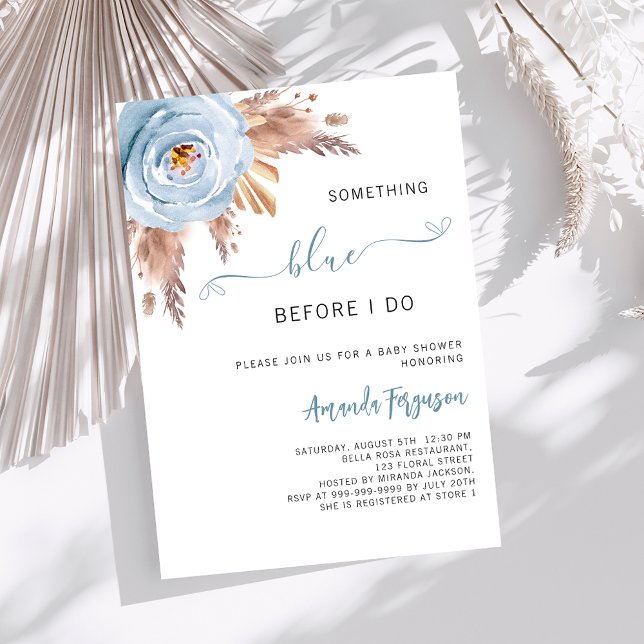 Convite Algo azul antes de fazer Boho Bridal Shower (Criador carregado)