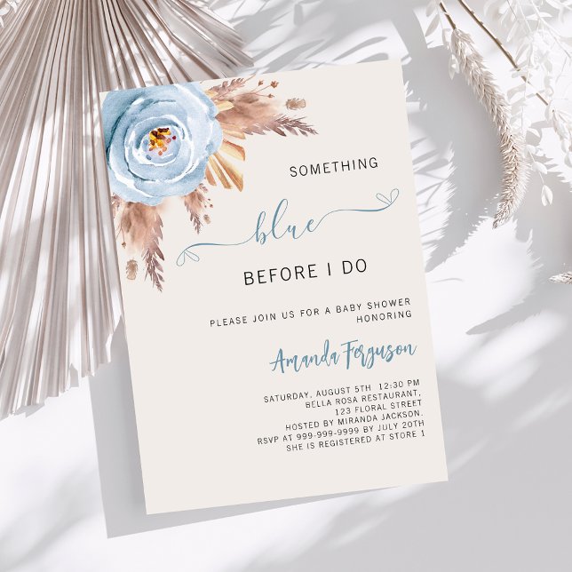 Convite Algo azul antes de fazer Boho Bridal Shower (Criador carregado)