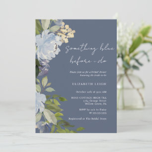 Convite Algo Azul Antes de Fazer Chuveiro Floral Nupcial