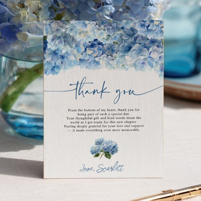 Convite Algo Azul Antes de Fazer Hidrangea Azul Noiva (Something Blue Before I Do Blue Hydrangea Bridal Invitation)