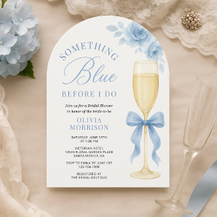 Convite Algo Azul Antes do Meu Casamento Chá de Noiva