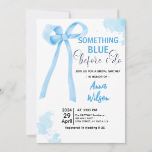 Convite Algo Azul Antes do Meu Casamento Chá de Noiva