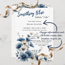 Convite Algo Azul Antes que eu faça Chá de panela