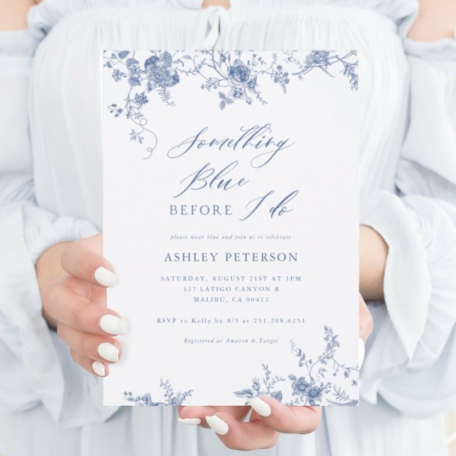 Convite Algo Azul Antes que eu faça Chá de panela (Criador carregado)