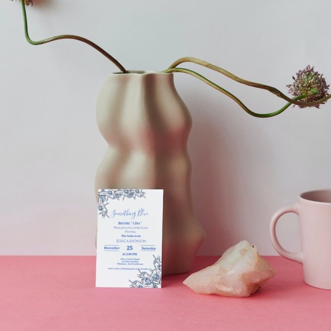 Convite Algo azul antes que eu faça chá de panela empoeira (Criador carregado)