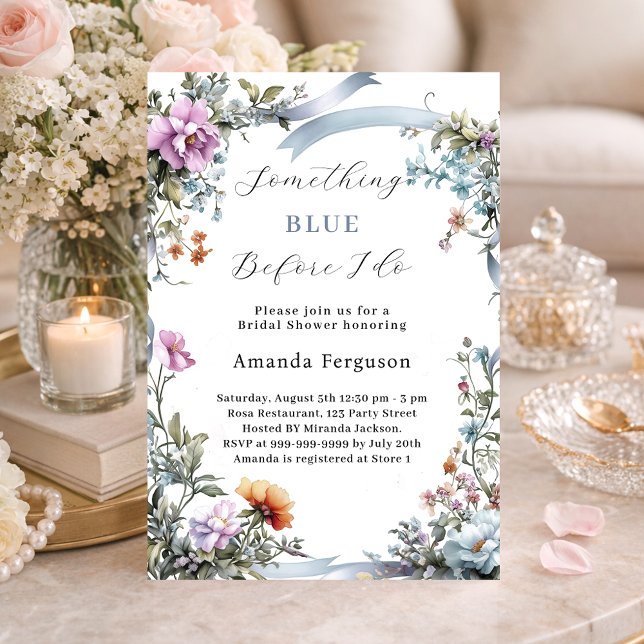 Convite Algo azul antes que eu faça Chá de panela rosa (Criador carregado)