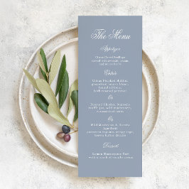 Convite Algo Azul Cardápio de Casamento Azul Empoeirado El